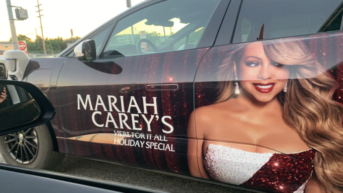 Mariah Carey Holiday Blowout Continues with Waymo Wrap