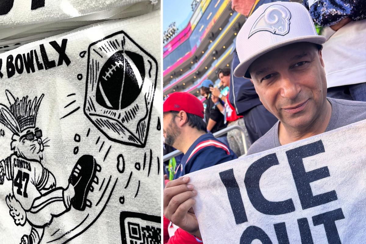 Tom Morello Displays ICE Protest Sign While Attending Super Bowl