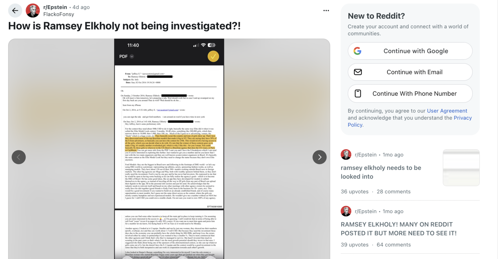 Epstein Pal Ramsey Elkholy Issues Cease-and-Desist to DMN