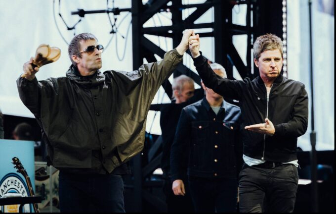 Liam and Noel Gallagher celebrate Manchester City's Carabao Cup success together