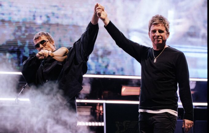 Noel Gallagher says Liam was "on spectacular form" as they watched Man City together from "boozy box"