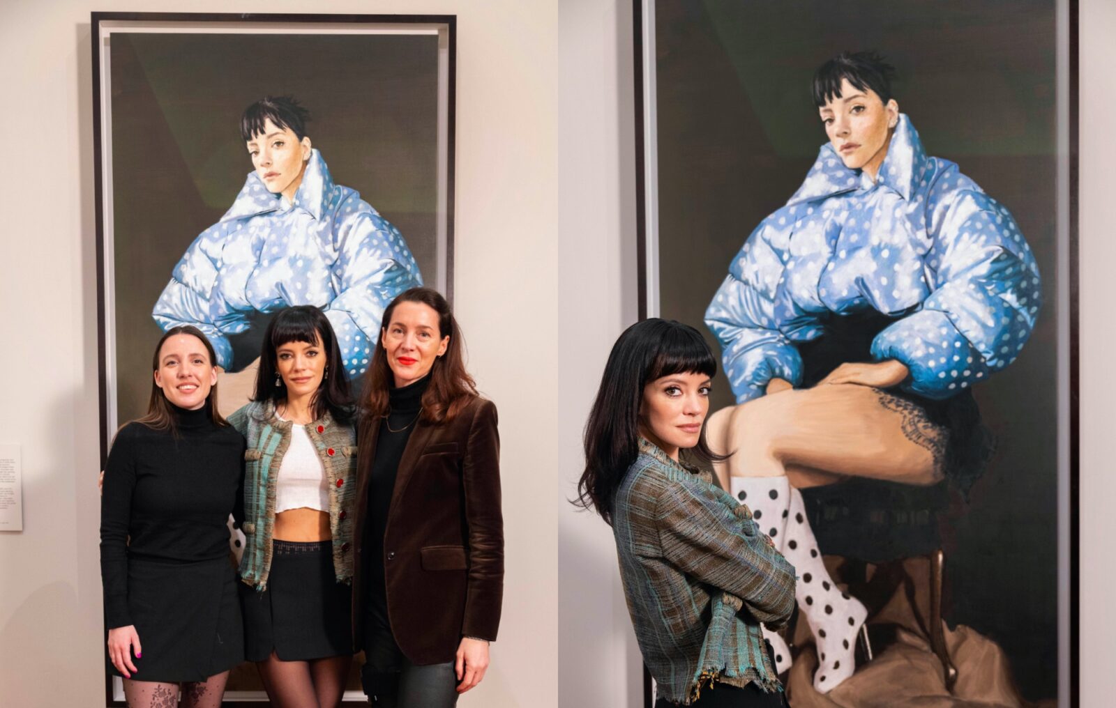 Watch Lily Allen unveil original 'West End Girl' painting at London's National Portrait Gallery